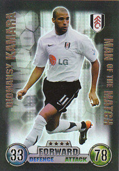 Diomansy Kamara Fulham 2007/08 Topps Match Attax Man of the match #387